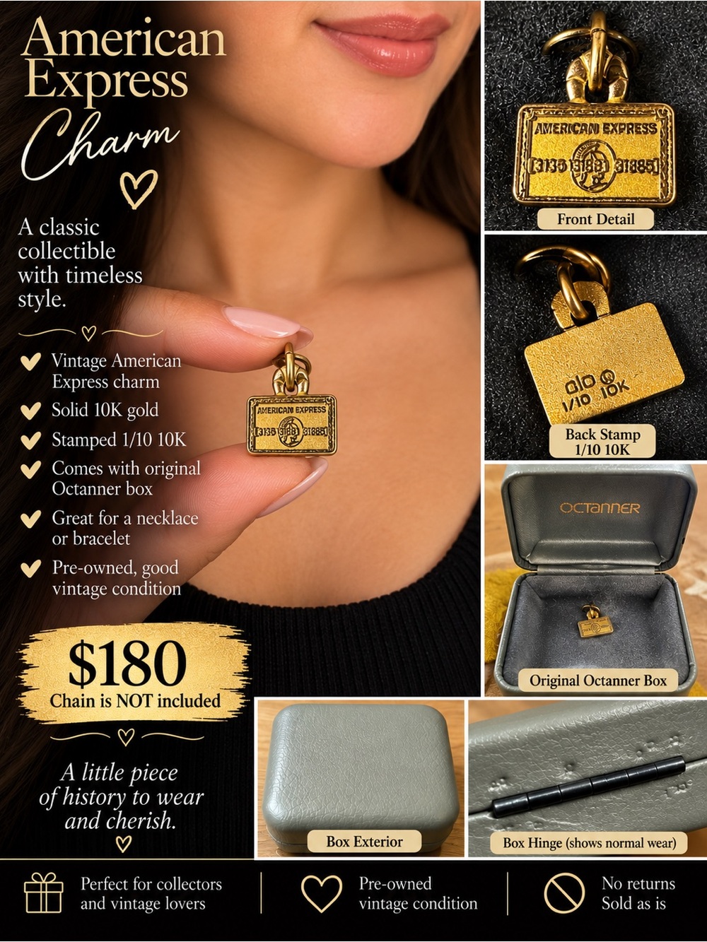 Vintage 10K Gold Charm - Gold